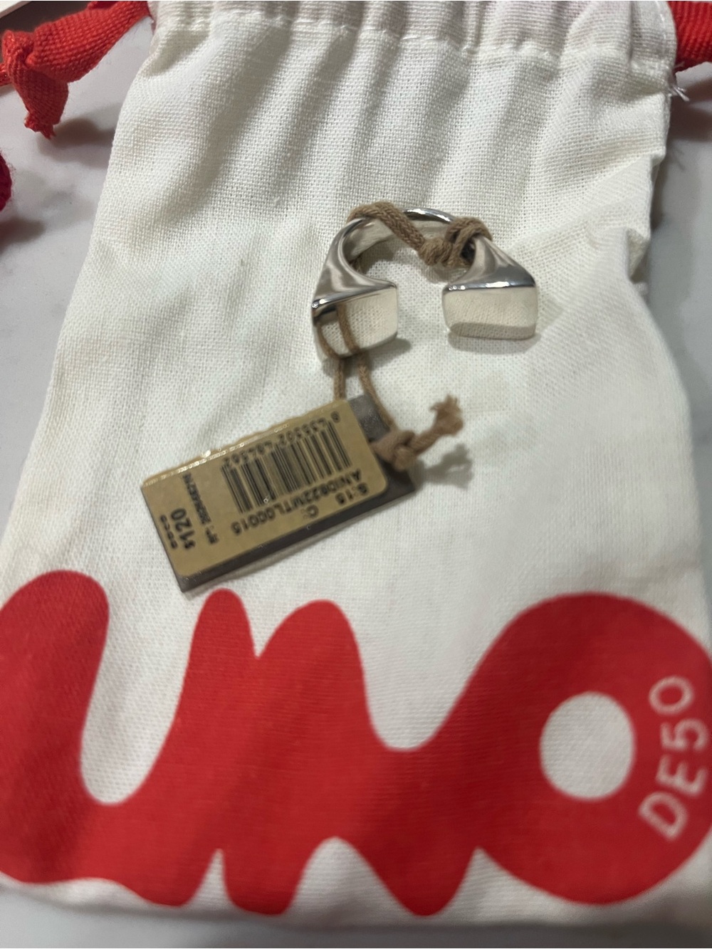UNO de 50 Silver Open Band Ring